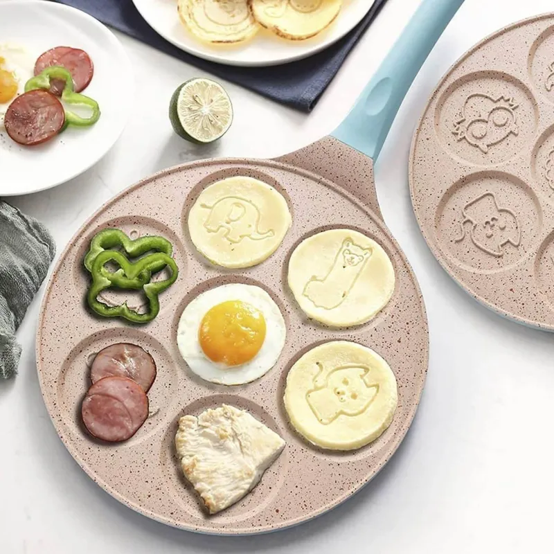 Deco Küche & Esszimmer-Pfannkuchenpfanne mit Cartoon-Tiermotiv – 7-förmige Hochleistungs-Grillplatte
