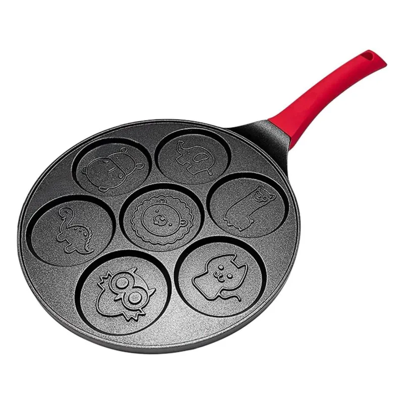 Deco Küche & Esszimmer-Pfannkuchenpfanne mit Cartoon-Tiermotiv – 7-förmige Hochleistungs-Grillplatte