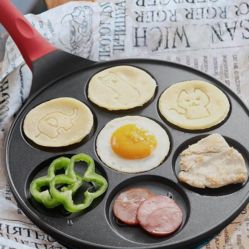 Deco Küche & Esszimmer-Pfannkuchenpfanne mit Cartoon-Tiermotiv – 7-förmige Hochleistungs-Grillplatte