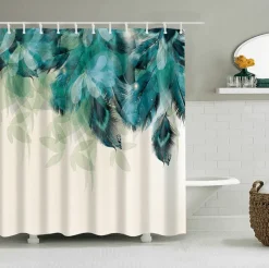 Aqua Essence Badezimmer-Pfauen-Duschvorhang – Farbenfrohes Badezimmer-Dekor-Accessoire