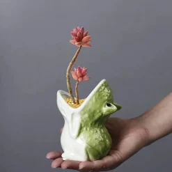 Cozy Nest Decor Wohndeko-Pflanzgefäße aus Keramik in Froschform – Niedliche Gartendekoration für den Außenbereich