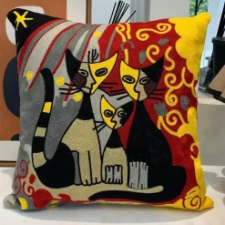 The Cushion Corner Bettzeug|Wohndeko-Picasso Abstrakter Kissenbezug - Besticktes Sofa-Auto-Dekor