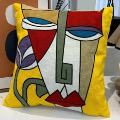 The Cushion Corner Bettzeug|Wohndeko-Picasso Abstrakter Kissenbezug - Besticktes Sofa-Auto-Dekor