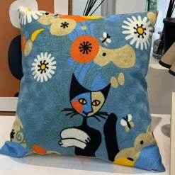 The Cushion Corner Bettzeug|Wohndeko-Picasso Abstrakter Kissenbezug - Besticktes Sofa-Auto-Dekor