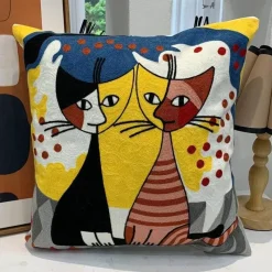 The Cushion Corner Bettzeug|Wohndeko-Picasso Abstrakter Kissenbezug - Besticktes Sofa-Auto-Dekor