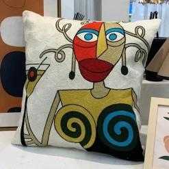 The Cushion Corner Bettzeug|Wohndeko-Picasso Abstrakter Kissenbezug - Besticktes Sofa-Auto-Dekor