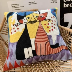 The Cushion Corner Bettzeug|Wohndeko-Picasso bestickte Kissenbezüge – Künstlerische Sofadekoration
