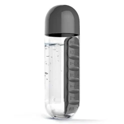 The Decor Haven Küche & Esszimmer-Pillendosierer-Wasserflasche – Täglicher Medikamenten-Tracker