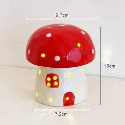 The Decor Haven Beleuchtung-Pilz Keramik Nachttischlampe - Verträumtes Nachtlicht