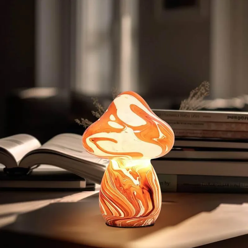 The Light Loft Beleuchtung-Pilzlampe aus Buntglas – Einzigartige dekorative Leuchte