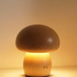 The Light Loft Beleuchtung-Pilzlampe aus Massivholz - Einzigartige Tischleuchte