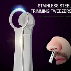 PureGlow Männerpflege|Frauenpflege-Pinzette zum Trimmen von Nasenhaaren – Pflegewerkzeug mit runder Spitze