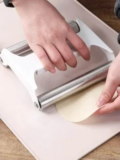 Tom Küche & Esszimmer-Pizzaroller/Docker aus Edelstahl – Gebäckwerkzeug für Teig