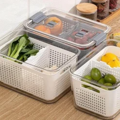 The Decor Haven Küche & Esszimmer-Platzsparende Kühlschrank-Organizer – Behälter-Aufbewahrungslösungen für eine clevere Aufbewahrung in der Küche