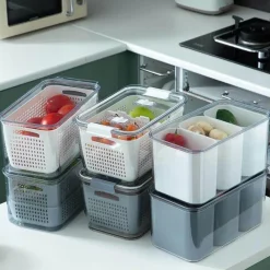 The Decor Haven Küche & Esszimmer-Platzsparende Kühlschrank-Organizer – Behälter-Aufbewahrungslösungen für eine clevere Aufbewahrung in der Küche