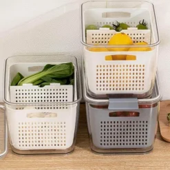 The Decor Haven Küche & Esszimmer-Platzsparende Kühlschrank-Organizer – Behälter-Aufbewahrungslösungen für eine clevere Aufbewahrung in der Küche