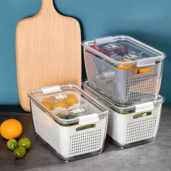 The Decor Haven Küche & Esszimmer-Platzsparende Kühlschrank-Organizer – Behälter-Aufbewahrungslösungen für eine clevere Aufbewahrung in der Küche