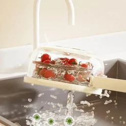 The Culinary Kit Küche & Esszimmer-Platzsparender Abtropfkorb für Gemüse und Obst – Aufbewahrungslösung für die Küche