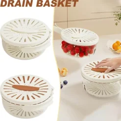 The Culinary Kit Küche & Esszimmer-Platzsparender Abtropfkorb für Gemüse und Obst – Aufbewahrungslösung für die Küche