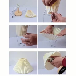 Bright Accents Beleuchtung-Plissierte Tischlampe aus Holz – Moderne, stilvolle Beleuchtung für Ihr Zuhause