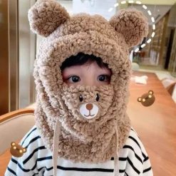 Damen The Decor Haven Babykleidung|Babykleidung-Plüschbär-Schalmaske – warmes Winteraccessoire