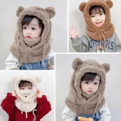 Damen The Decor Haven Babykleidung|Babykleidung-Plüschbär-Schalmaske – warmes Winteraccessoire