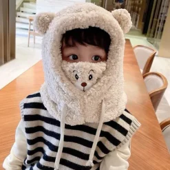 Damen The Decor Haven Babykleidung|Babykleidung-Plüschbär-Schalmaske – warmes Winteraccessoire