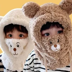 Damen The Decor Haven Babykleidung|Babykleidung-Plüschbär-Schalmaske – warmes Winteraccessoire