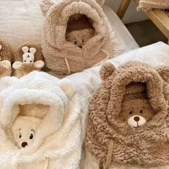 Damen The Decor Haven Babykleidung|Babykleidung-Plüschbär-Schalmaske – warmes Winteraccessoire