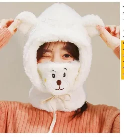 Damen The Decor Haven Babykleidung|Babykleidung-Plüschbär-Schalmaske – warmes Winteraccessoire