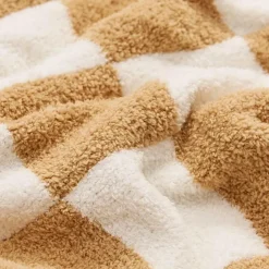 Cozy Haven Bettzeug-Plüschdecke mit Schachbrettmuster – weicher Überwurf für Sofa und Heimdekoration