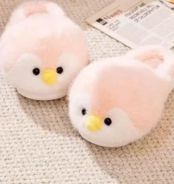 Damen Wilderness Haven Herrenschuhe|Damenschuhe-Plüsch-Hausschuhe „Happy Penguins“ – bequemes, gemütliches Schuhwerk