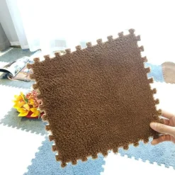 Kinder The Decor Haven Kinderwagen & Zubehör|Gadgets Für Zuhause-Plüschige Winter-Puzzlematte - Weiche DIY-Spielmatte