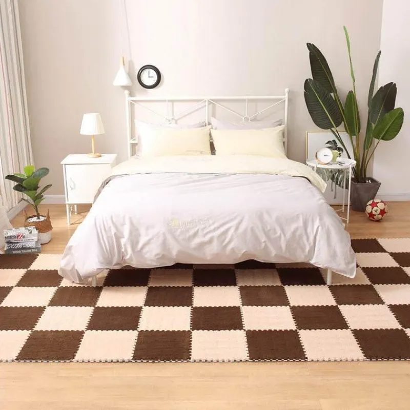 Kinder The Decor Haven Kinderwagen & Zubehör|Gadgets Für Zuhause-Plüschige Winter-Puzzlematte - Weiche DIY-Spielmatte