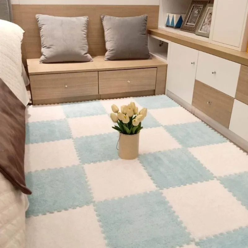 Kinder The Decor Haven Kinderwagen & Zubehör|Gadgets Für Zuhause-Plüschige Winter-Puzzlematte - Weiche DIY-Spielmatte