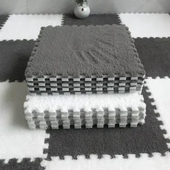 Kinder The Decor Haven Kinderwagen & Zubehör|Gadgets Für Zuhause-Plüschige Winter-Puzzlematte - Weiche DIY-Spielmatte