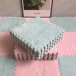 Kinder The Decor Haven Kinderwagen & Zubehör|Gadgets Für Zuhause-Plüschige Winter-Puzzlematte - Weiche DIY-Spielmatte