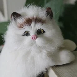 The Gilded Nest Wohndeko-Plüschkatzenfigur - Niedliche Schreibtischdekoration