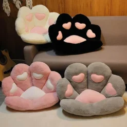 The Gilded Nest Wohndeko-Plüschkissen mit Katzenpfotenmotiv – süßes, buntes Sitzkissen für Haustiere