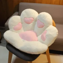 The Gilded Nest Wohndeko-Plüschkissen mit Katzenpfotenmotiv – süßes, buntes Sitzkissen für Haustiere