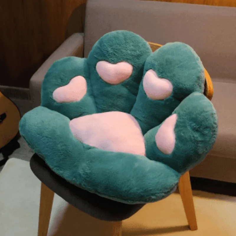 The Gilded Nest Wohndeko-Plüschkissen mit Katzenpfotenmotiv – süßes, buntes Sitzkissen für Haustiere