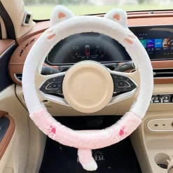 Wild u0026 Free Gear Autozubehör|Automobilindustrie-Plüsch-Lenkradbezug mit Tiermotiv – weiches Winter-Auto-Accessoire