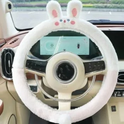 Wild u0026 Free Gear Autozubehör|Automobilindustrie-Plüsch-Lenkradbezug mit Tiermotiv – weiches Winter-Auto-Accessoire