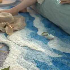 Accent u0026 Adorn Boden & Teppiche-Plüsch-Wellenteppich – Weicher, rutschfester Teppich im Surf-Stil