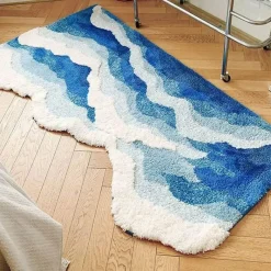 Accent u0026 Adorn Boden & Teppiche-Plüsch-Wellenteppich – Weicher, rutschfester Teppich im Surf-Stil