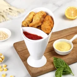 Tom Küche & Esszimmer-Pommes-Frites-Halter mit Soßenbechern - Snack- und Dip-Behälter