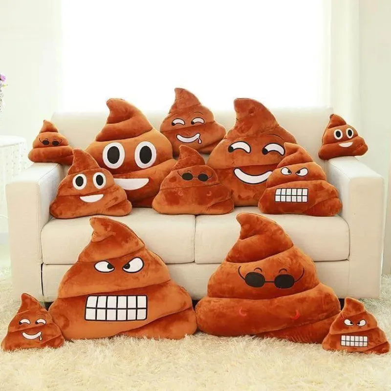 Cozy Cushions Bettzeug-Poop Emoji Kissen - Lustiges Plüschkissen