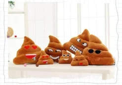 Cozy Cushions Bettzeug-Poop Emoji Kissen - Lustiges Plüschkissen