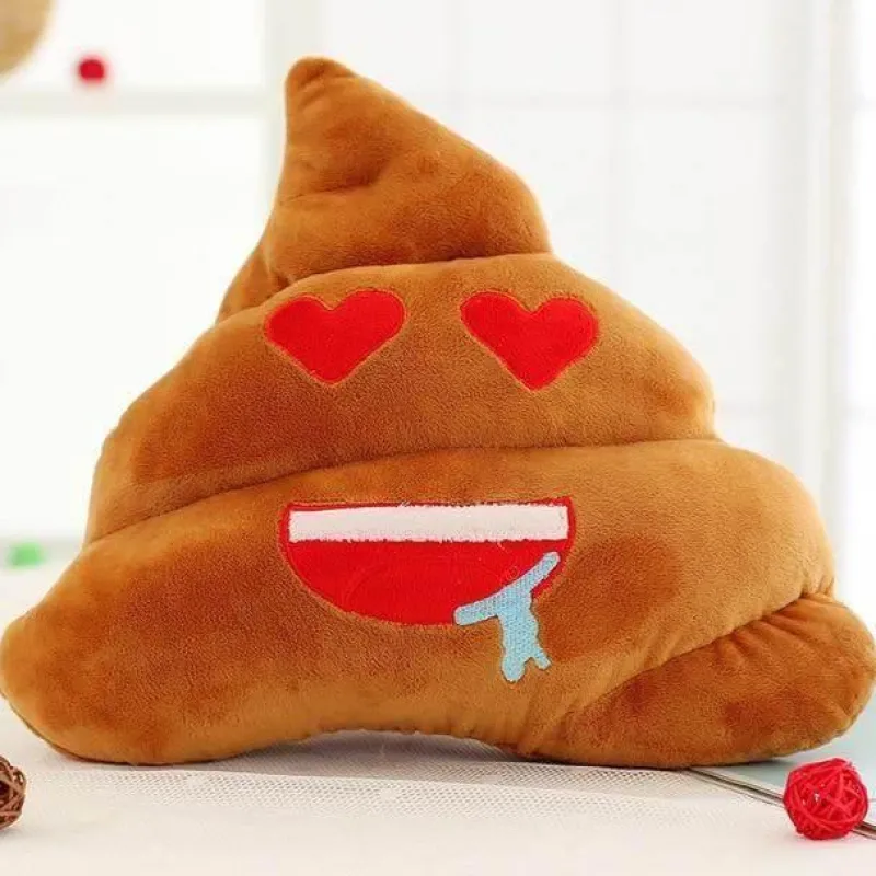 Cozy Cushions Bettzeug-Poop Emoji Kissen - Lustiges Plüschkissen