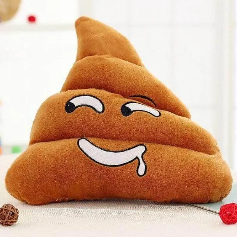 Cozy Cushions Bettzeug-Poop Emoji Kissen - Lustiges Plüschkissen
